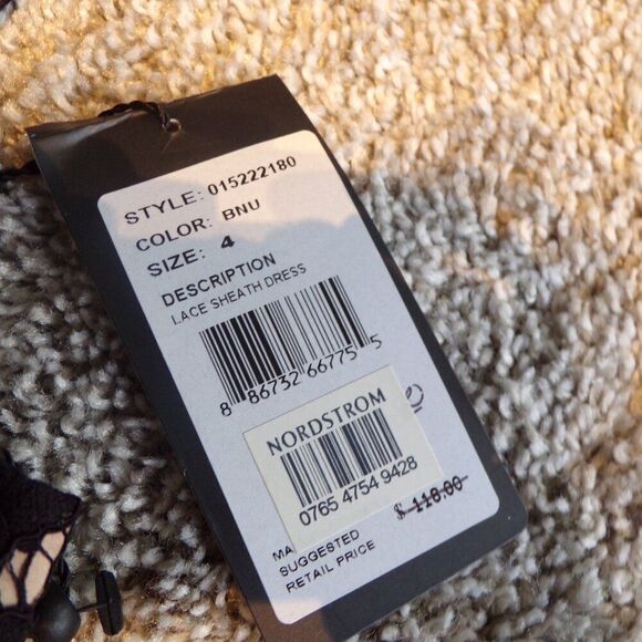 NWT Adrianna Papell black lace dress 4 - Picture 7 of 12